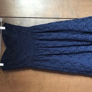 Blue Lace Overlay Dress